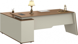 Бюро Работно RFG Elmaz, с шкаф, 2000 х 1500 х 760 mm, дъб и сиво