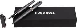 Hugo Boss Комплект химикалка и писалка Contour Iconic, в кутия, тъмносиви