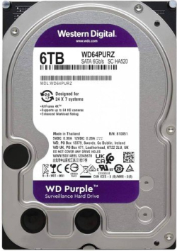 Хард диск / SSD Твърд диск WD Western Digital WD64PURZ, 3.5&quot;, 6TB, 5400RPM