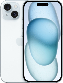 Смартфон Apple iPhone 15, 6.1" 2556 x 1179, 6GB RAM, 256GB, USB 2.0 Type-C, светлосин цвят