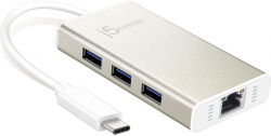 USB Хъб Хъб 3-портов J5create JCH471, USB-C 3.1, USB-A 3.0, Gigabit Ethernet