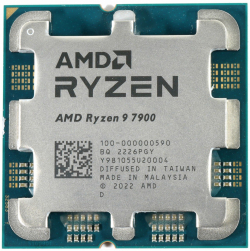 Процесор AMD Ryzen 9 7900, 3.70-5.40GHz, 76MB cache, 65W, AM5, без опаковка