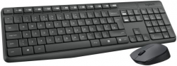 Клавиатура Kомплект безжични клавиатура с мишка Logitech MK235, Черен