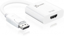 Кабел/адаптер Адаптер j5create JDA158, DisplayPort мъжко - HDMI женско, 4K, Бял