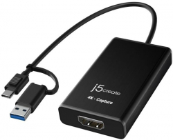 Мултимедиен продукт Кепчер адаптер j5create JVA11, HDMI - USB-C, 4K, Черен
