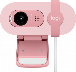 Уеб камера Logitech Brio 100, 1920 x1080 FullHD, за монитор, 1x USB 2.0, розов цвят