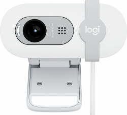Уеб камера Logitech Brio 100, 1920x1080 FullHD, 1x USB 2.0, за монитор, бял цвят