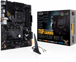 Дънна платка Asus TUF Gaming B550-PLUS WiFi II, 4x DDR4, socket AM4, Bluetooth 5.2, ATX