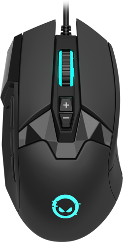 Мишка Lorgar Stricter 579, геймърска, с кабел, 12000 dpi, RGB подсветка, черен цвят