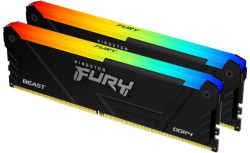 Памет Kingston FURY Beast Black RGB 16GB(2x8GB) DDR4 2666MHz CL16 KF426C16BB2AK2-16