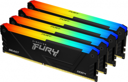 Памет Kingston FURY Beast Black RGB 64GB(4x16GB) DDR4 3200MHz CL16 1Rx8
