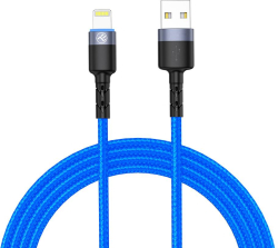 Кабел/адаптер Tellur кабел за данни, USB-A - Lightning, LED, 1.2 м, син