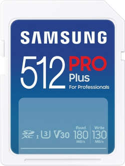 SD/флаш карта Samsung 512GB SD Card PRO Plus, UHS-I, Class10, Read 180MB-s - Write 130MB-s