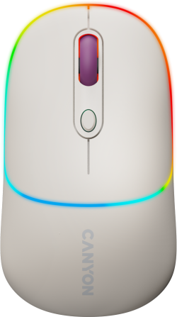 Мишка Canyon MW-22, wireless Bluetooth, с 4 бутона, 1600 dpi, бежов цвят