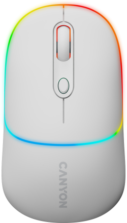 Мишка Canyon MW-22, безжична Bluetooth, RGB подсветка, 1600 dpi, бял цвят