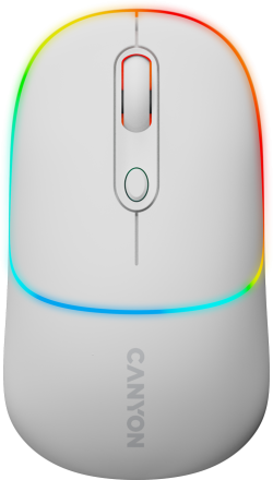 Мишка Геймърска Canyon MW-22, безжична Bluetooth, RGB подсветка, 1600 dpi, бял цвят