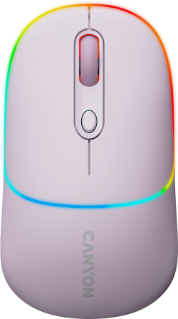 Мишка Геймърска Canyon MW-22, безжична Bluetooth, RGB подсветка, 1600 dpi, розов цвят