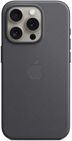 Калъф за смартфон Apple iPhone 15 Pro FineWoven калъф с MagSafe, микрофибър, Черен
