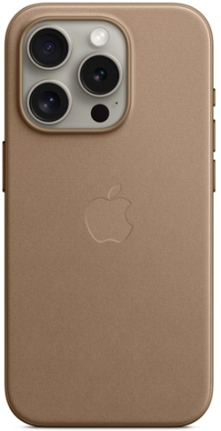 Калъф за смартфон Apple iPhone 15 Pro FineWoven калъф с MagSafe, микрофибър, кафяв