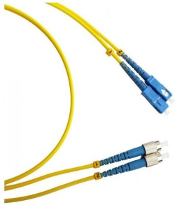 Оптична пач корда FC-UPC-SC-UPC, дуплекс, сингъл мод OS2, 3 мм оптичен пач кабел — 1 метър