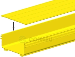 Елемент Покриващ капак за канал 240x100 мм Conneu Fiber Raceway, 2 метра