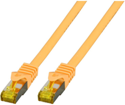 Медна пач корда RJ45 Пач корда S-FTP, кат. 6A, LSZH, кат. 7 Raw cable, жълта Изберете дължина 1 метър