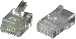 Конектор / букса Конектори RJ12 6P6C за плосък кабел, пакет от 100 бр.