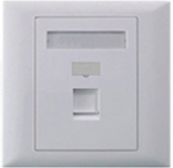 Розетка Лицев панел за 1 жак RJ45, DIN, бял