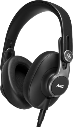 Слушалки AKG K371, сгъваеми студийни слушалки със затворен гръб, над ушите, черни