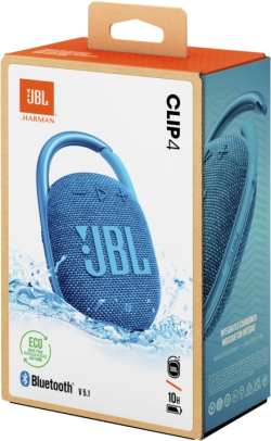 Bluetooth Колонкa JBL Clip 4 Eco, син - Преносима безжична колонка