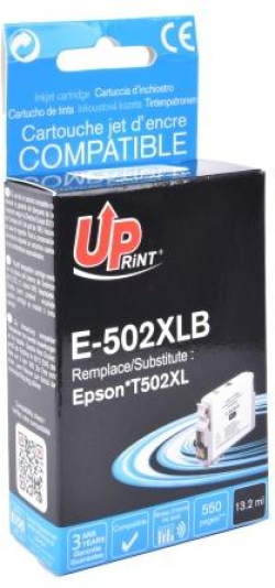 Касета с мастило UPRINT T502XL, C13T02W14010, Epson XP 5100- 5105, 550 k, Черен