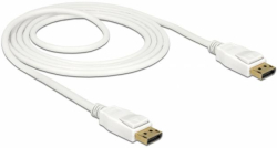 Кабел/адаптер Delock DisplayPort 1.2 мъжко - DisplayPort мъжко, 1.5м, 4K 60 Hz, Бял
