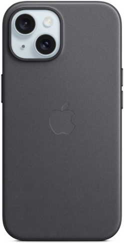 Калъф за смартфон Apple iPhone 15 Pro FineWoven калъф с MagSafe, микрофибър, Черен