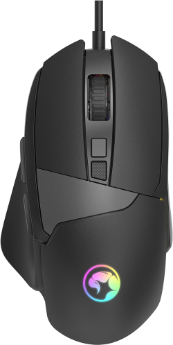 Мишка Геймърска M411 RGB - 12800dpi/ черна