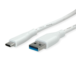 Кабел/адаптер VALUE 11.99.9035 :: Кабел USB А - Type-C, М-М, 5 Gbit-s, бял, 2 м