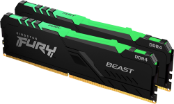 Памет Kingston FURY Beast RGB Intel XMP, 2x 32GB DDR4, 3600MHz, 18-22-22, CL18