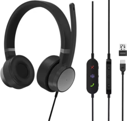 Слушалки Lenovo Go Wired ANC Headset, USB type-C, On-Ear, 32 Ohm, 20Hz - 20kHz, Черен