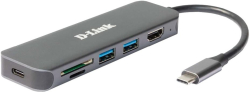 Докинг станция D-Link 6-in-1, 1x HDMI 2.0, 2x USB 3.0, SD Card reader