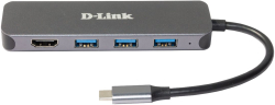 Докинг станция D-Link 5-in-1, 3840 x 2160 4K, 3x USB 3.0, 1x HDMI 1.4