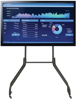Стойка за телевизор Eaton Tripp Lite Rolling, 55" - 85", Свободно стояща, до 90 кг, Метална, Черен цвят