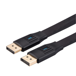 Кабел/адаптер VALUE 11.99.5864 :: Кабел DisplayPort, v1.4, DP-DP, Flat, плосък, M-M, black, 5 м