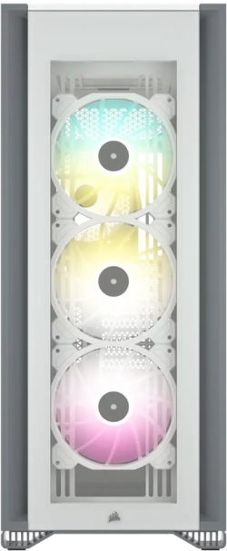 Кутия Corsair iCUE 7000X RGB Full Tower, Tempered Glass, Бял