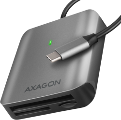 Картов четец Axagon CRE-S3C, MicroSD, SD, CF, USB 3.2 Type-C 15см, LED индикатор, Графит