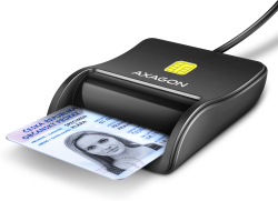 Картов четец AXAGON CRE-SM3N, 1.3m кабел, USB Type A, ATM, CAC, ID, IC, SIS, Черен