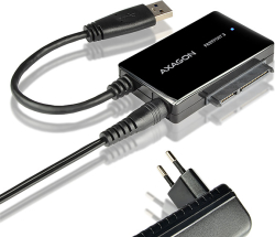 Кабел/адаптер AXAGON ADSA-FP3, USB 3.0 Type-A, SATA, 22cм кабел, 2.5", 3.5", 5.25", Черен