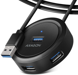 USB Хъб HUB USB3-А to 4xUSB3 A, Round 1.2m, AXAGON HUE-P1AL