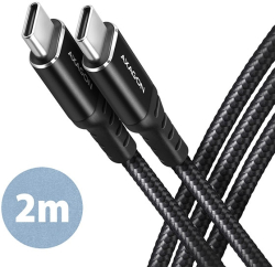 Кабел/адаптер Cable USB2 C-C M-M, 2m, 3A, AXAGON BUCM-CM20AB