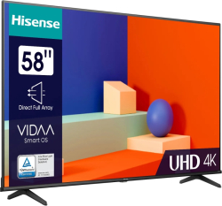 Телевизор Hisense 58" A6K, 4K Ultra HD 3840x2160, Smart TV, WiFi, BT, HDMI, USB, LAN, VESA