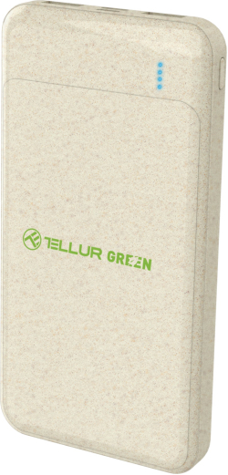 Батерия за смартфон Tellur Green PD103 Power Bank, 10000mAh, 2xQC3.0 + PD 18W - кремав