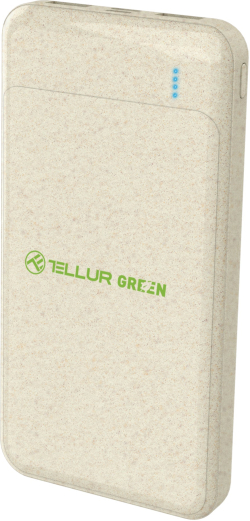 Външна батерия Tellur Green PD103 Power Bank, 10000mAh, 2xQC3.0 + PD 18W - кремав